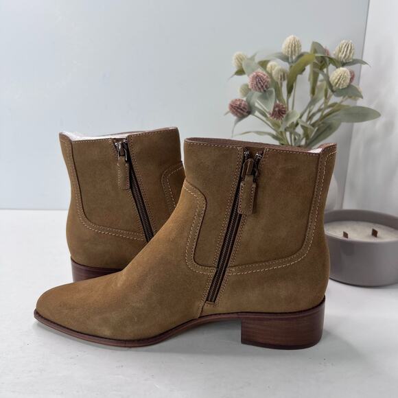Cole Haan Grand 360 Naia Suede Chunky Heel Ankle Boot Golden Toffee Women's 9.5B - Picture 4 of 9